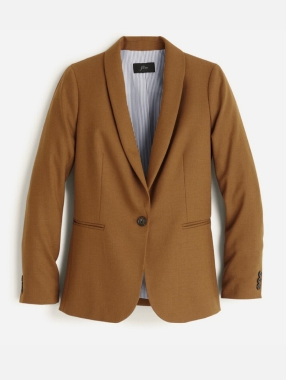 J. Crew Camel Single-Button Shawl Lapel Blazer Size 2
